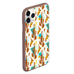 Чехол iPhone 11 Pro матовый Супрематические скрипки, цвет: 3D-коричневый — фото 2