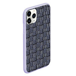Чехол iPhone 11 Pro матовый Паттерн из голубых линий, цвет: 3D-светло-сиреневый — фото 2