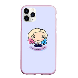 Чехол iPhone 11 Pro матовый Энид - оборотень в форме на сиреневом фоне