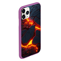 Чехол iPhone 11 Pro матовый Красивая неоновая лава, цвет: 3D-фиолетовый — фото 2