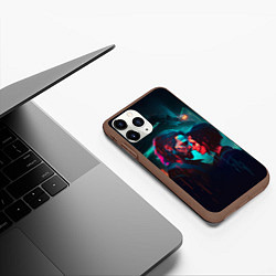 Чехол iPhone 11 Pro матовый Кибер любовь, цвет: 3D-коричневый — фото 2