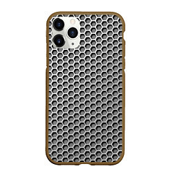 Чехол iPhone 11 Pro матовый Металлическая кольчуга, цвет: 3D-коричневый