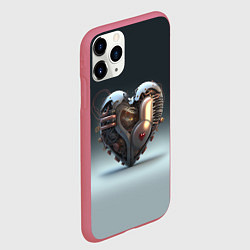 Чехол iPhone 11 Pro матовый Кибер сердце, цвет: 3D-малиновый — фото 2
