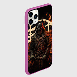 Чехол iPhone 11 Pro матовый Самурай и иероглифы, цвет: 3D-фиолетовый — фото 2