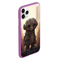 Чехол iPhone 11 Pro матовый Робот зверёк, цвет: 3D-фиолетовый — фото 2