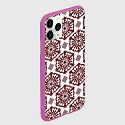 Чехол iPhone 11 Pro матовый Ромб и орнамент, цвет: 3D-фиолетовый — фото 2