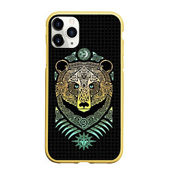 Чехол iPhone 11 Pro матовый Языческий бог Велес, цвет: 3D-желтый
