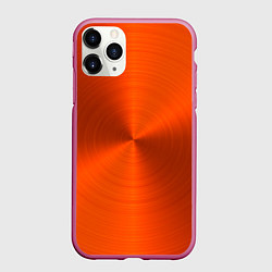 Чехол iPhone 11 Pro матовый Оранжевый волнообразный дисковый узор, цвет: 3D-малиновый