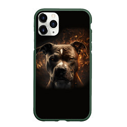 Чехол iPhone 11 Pro матовый Стафф - огонь, цвет: 3D-темно-зеленый