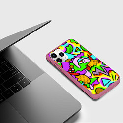 Чехол iPhone 11 Pro матовый Psychedelic acid, цвет: 3D-малиновый — фото 2