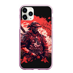 Чехол iPhone 11 Pro матовый Самурай среди листьев, цвет: 3D-розовый