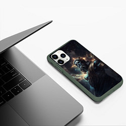 Чехол iPhone 11 Pro матовый Cosmic Deity, цвет: 3D-темно-зеленый — фото 2