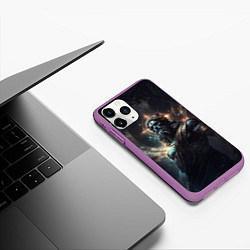 Чехол iPhone 11 Pro матовый Cosmic Deity, цвет: 3D-фиолетовый — фото 2