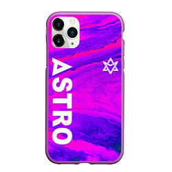 Чехол iPhone 11 Pro матовый Astro neon grunge, цвет: 3D-фиолетовый