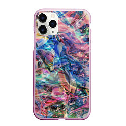 Чехол iPhone 11 Pro матовый Слияние красок, цвет: 3D-розовый