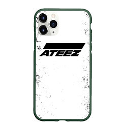 Чехол iPhone 11 Pro матовый Ateez black and white, цвет: 3D-темно-зеленый