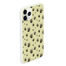 Чехол iPhone 11 Pro матовый Пчелки - паттерн, цвет: 3D-белый — фото 2