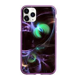 Чехол iPhone 11 Pro матовый Магические фиолетовые волны и цветные космические, цвет: 3D-фиолетовый
