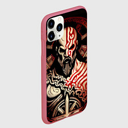 Чехол iPhone 11 Pro матовый Кратос кельтский, цвет: 3D-малиновый — фото 2