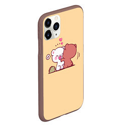 Чехол iPhone 11 Pro матовый Плюшевые медвежьи объятия, цвет: 3D-коричневый — фото 2