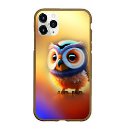 Чехол iPhone 11 Pro матовый Яркая совушка, цвет: 3D-коричневый