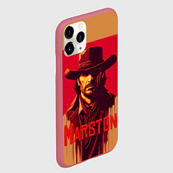 Чехол iPhone 11 Pro матовый John Marston poster, цвет: 3D-малиновый — фото 2
