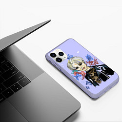 Чехол iPhone 11 Pro матовый Феликс и узоры, цвет: 3D-светло-сиреневый — фото 2