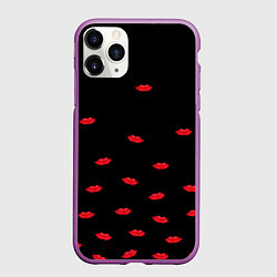 Чехол iPhone 11 Pro матовый Поцелуи для любимого, цвет: 3D-фиолетовый
