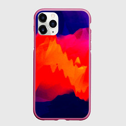 Чехол iPhone 11 Pro матовый Битва полигонов нейростеть, цвет: 3D-малиновый