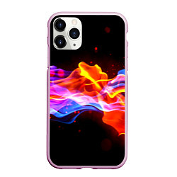 Чехол iPhone 11 Pro матовый Битвы огней волны, цвет: 3D-розовый