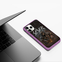 Чехол iPhone 11 Pro матовый Slayer rock monster, цвет: 3D-фиолетовый — фото 2