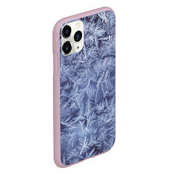 Чехол iPhone 11 Pro матовый Текстура снежинок, цвет: 3D-розовый — фото 2