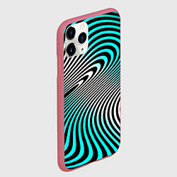 Чехол iPhone 11 Pro матовый Оптические волны психоделика, цвет: 3D-малиновый — фото 2