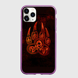 Чехол iPhone 11 Pro матовый Символ велеса, цвет: 3D-фиолетовый