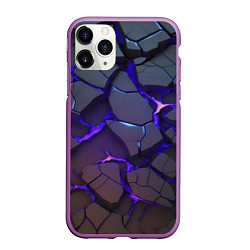 Чехол iPhone 11 Pro матовый Светящаяся неоновая лава, цвет: 3D-фиолетовый