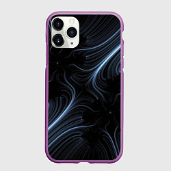 Чехол iPhone 11 Pro матовый Размытые серые краски, цвет: 3D-фиолетовый