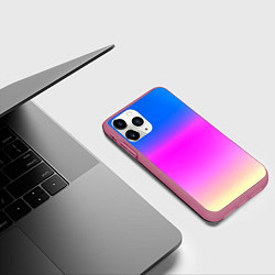 Чехол iPhone 11 Pro матовый Неоновые краски космоса, цвет: 3D-малиновый — фото 2