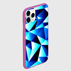 Чехол iPhone 11 Pro матовый Полигоны треугольники, цвет: 3D-фиолетовый — фото 2