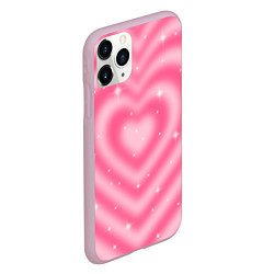 Чехол iPhone 11 Pro матовый Pink y2k hearts, цвет: 3D-розовый — фото 2