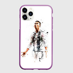 Чехол iPhone 11 Pro матовый CR 7 Juventus, цвет: 3D-фиолетовый