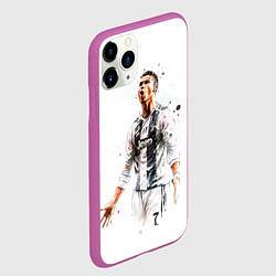 Чехол iPhone 11 Pro матовый CR 7 Juventus, цвет: 3D-фиолетовый — фото 2