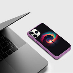 Чехол iPhone 11 Pro матовый На пути к новым мирам, цвет: 3D-фиолетовый — фото 2