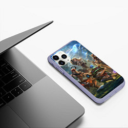 Чехол iPhone 11 Pro матовый Лига Легенд персонажи, цвет: 3D-светло-сиреневый — фото 2