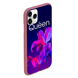 Чехол iPhone 11 Pro матовый The Queen Королева и цветы, цвет: 3D-малиновый — фото 2