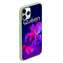Чехол iPhone 11 Pro матовый The Queen Королева и цветы, цвет: 3D-салатовый — фото 2