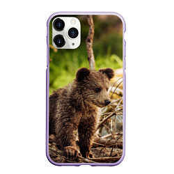 Чехол iPhone 11 Pro матовый Медвежонок красавец, цвет: 3D-светло-сиреневый