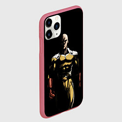 Чехол iPhone 11 Pro матовый Накаченный Сайтама, цвет: 3D-малиновый — фото 2