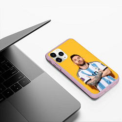 Чехол iPhone 11 Pro матовый Lionel Messi 10, цвет: 3D-розовый — фото 2