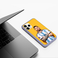 Чехол iPhone 11 Pro матовый Lionel Messi 10, цвет: 3D-светло-сиреневый — фото 2