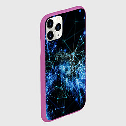 Чехол iPhone 11 Pro матовый Нейронные цепочки Midjourney, цвет: 3D-фиолетовый — фото 2